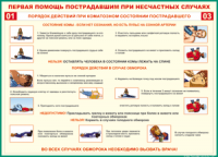 Таблица Порядок действий при коматозном состоянии пострадавшего 1000*1400 винил - «globural.ru» - Новоуральск