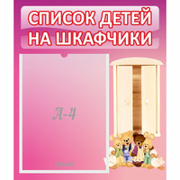 Стенд "Список детей на шкафчики" - «globural.ru» - Новоуральск