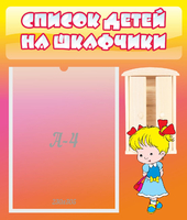 Стенд "Список детей на шкафчики" №6 - «globural.ru» - Новоуральск