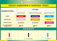 Таблица Окраска индикаторов в различных средах 1000*1400 винил - «globural.ru» - Новоуральск