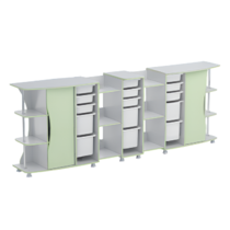 Модульные стеллажи Робик 001 (серый/фисташковый) - «globural.ru» - Новоуральск